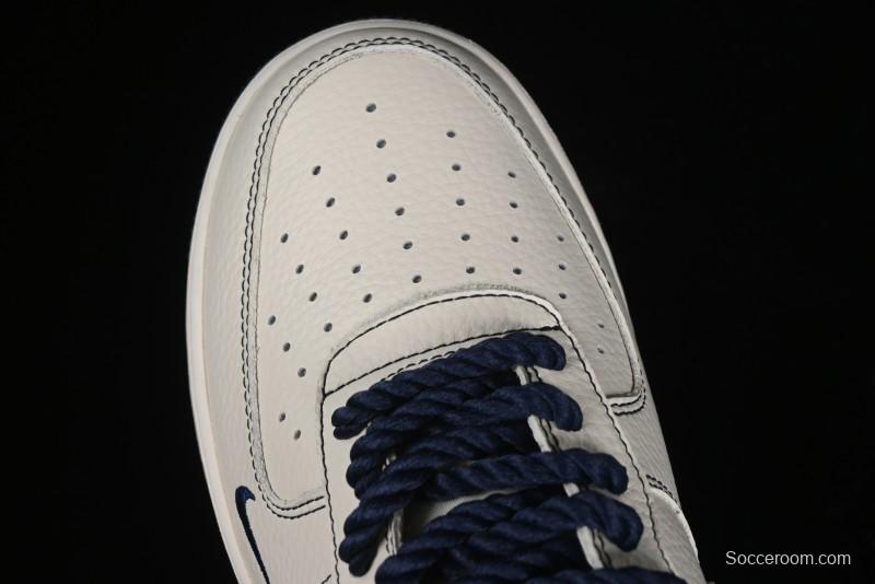 Nike Undefeated x Air Force 1 Low Casual Sneakers in Dark Blue Hemp with Reflective Details - UT2023-205