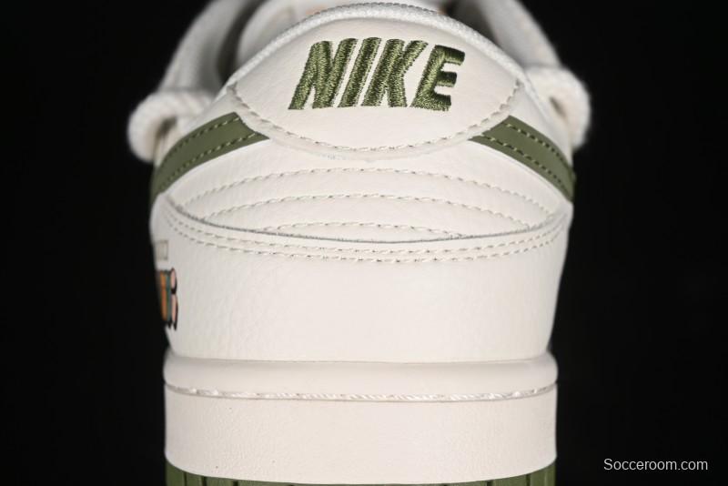 Nike SB Dunk Low Gucci Collaboration - Beige Green Floral Anniversary High-End Custom Low-Top Casual Skate Shoes - XX2025-918
