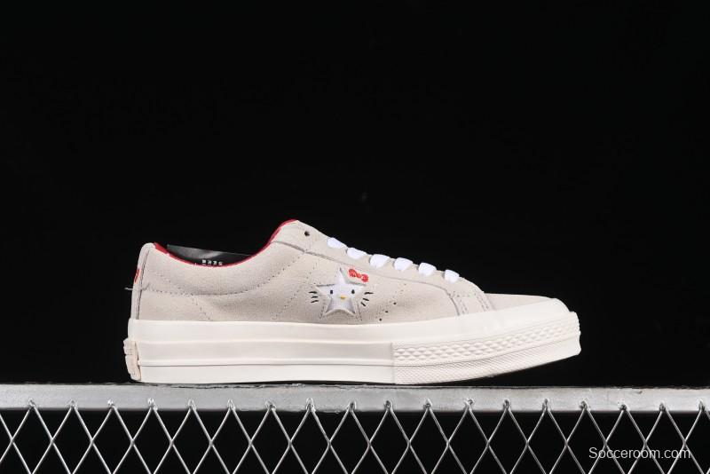 Converse One Star x Hello Kitty Low Top Casual Sneakers with Crystal Outsole and Replaceable Laces - 162937C
