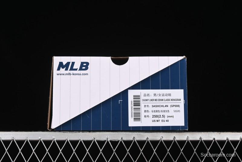 New York Yankees Chunky Liner Mid Denim Monogram Sandals with Velcro Closure and Thick Sole - 3ASXCHL4N50GRS