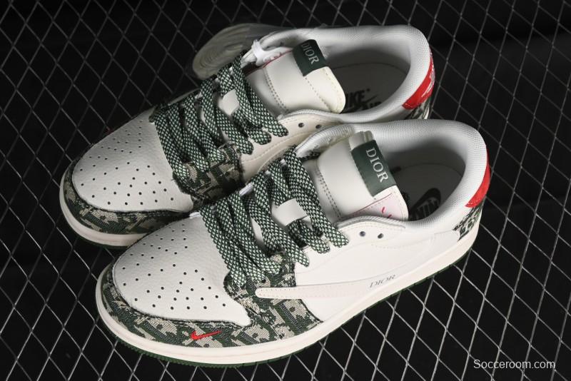 Nike Travis Scott x Fragment Design x Air Jordan 1 Low OG SP AJ1 Low-top Casual Sneakers - XY2688-114