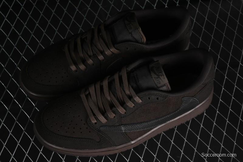 Nike Travis Scott x Air Jordan 1 Low OG AJ1 Collaboration Reverse Swoosh Sneakers - DM7866-202