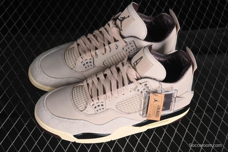 Nike A Ma Maniere x Air Jordan 4 Retro "Fossil Stone" Sneakers - FZ4810-200