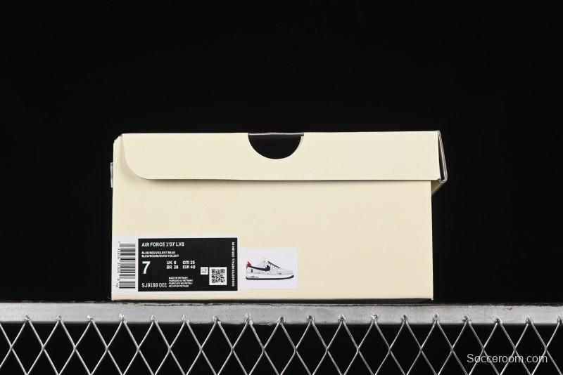 Nike Air Force 1 '07 Low Violent Bear Collaboration - Grey Blue Print Low-Top Casual Sneakers - SJ9188-001