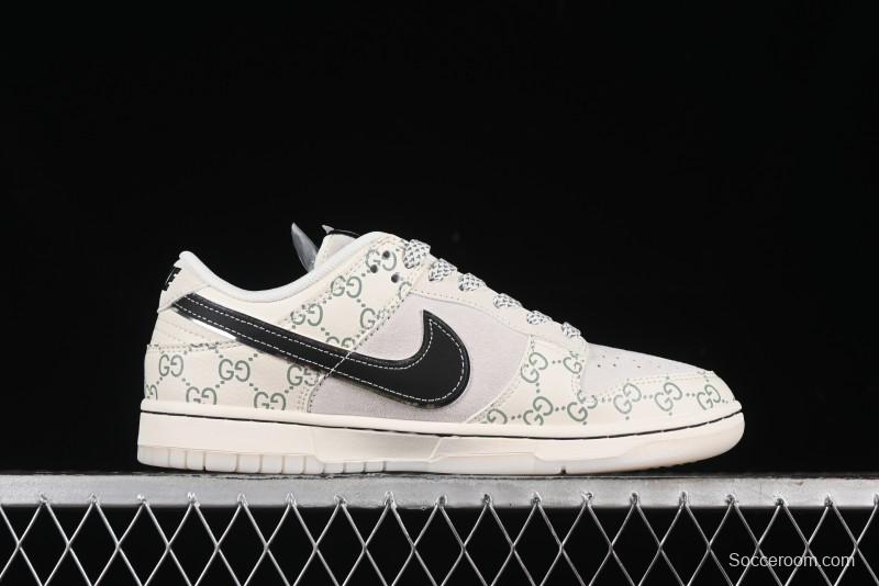 Nike SB Dunk Low Gucci Collaboration - Crystal Green Pattern Anniversary High-End Custom Low-Top Casual Sneakers - XY1688-104