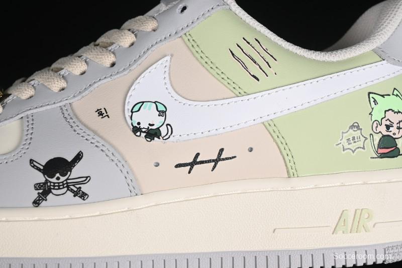 Nike Air Force 1'07 Low "Three Blade Flow" One Piece Series - Zoro's Santoryu Casual Sneakers - CJ0304-510