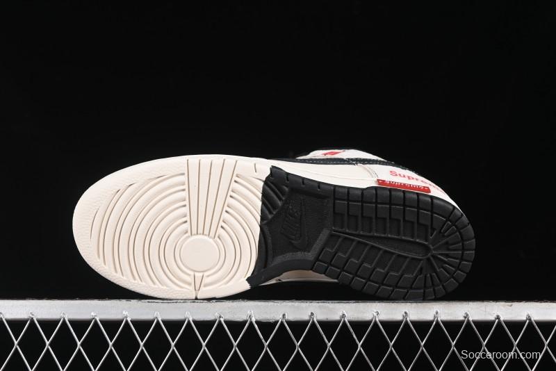 Nike SB Dunk Low SUP Collaboration - Gray White Black Swoosh Anniversary High-End Custom Low-Top Casual Skate Shoes - MM1089-019