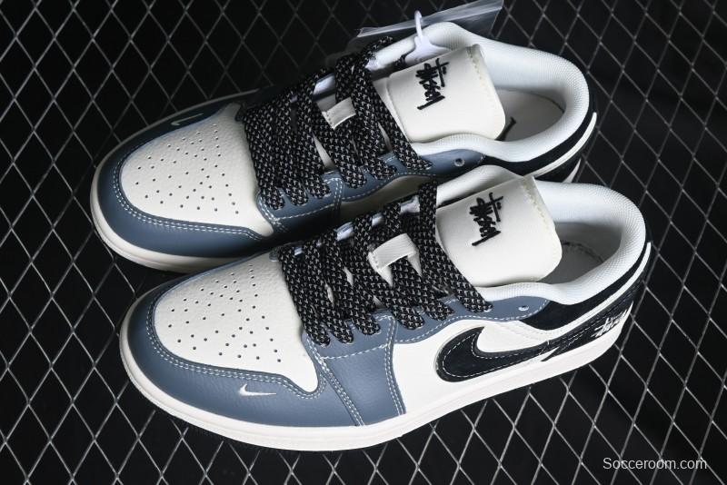Nike Air Jordan 1 Low Stussy Collaboration Retro Basketball Shoes - XX3318-505