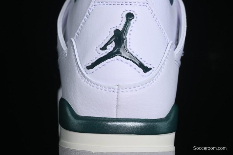 Nike Air Jordan 4 Retro Sneakers in White, Oxidized Green and Neutral Grey - AQ8138-103