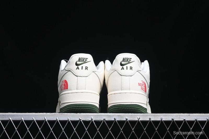 Nike Air Force 1 '07 Low The North Face Collaboration - Beige Red Green Color Block Low-Top Casual Sneakers - XZ6188-011