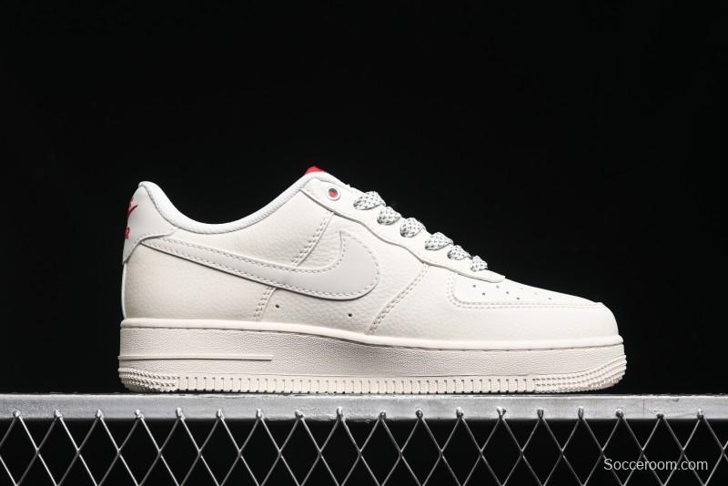 Nike Air Force 1 '07 Low Stussy Collaboration - Double Swoosh Red Tag Low-Top Casual Sneakers - SJ6698-013