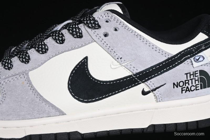 Nike SB Dunk Low The North Face Collaboration - Grey Black Double Swoosh Anniversary Custom Low-Top Casual Skate Shoes - XX3168-108