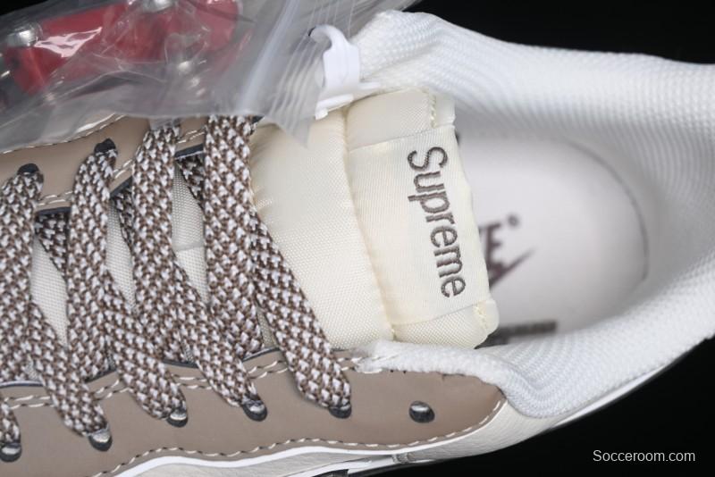 Nike Air Force 1 '07 Low Stone Island x Supreme Collaboration - Beige Brown Swoosh Casual Sneakers - BB1616-306