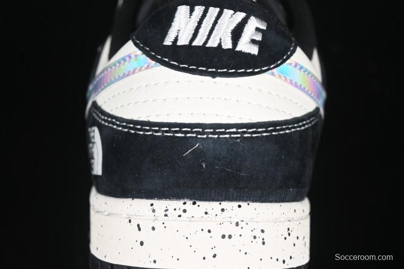 Nike SB Dunk Low The North Face Collaboration Beige Black Iridescent Swoosh Anniversary Custom Low-Top Casual Skate Shoes - DM6868-018