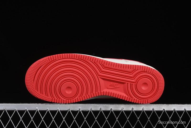 Nike Air Force 1 '07 Low Stussy Collaboration Beige Deep Orange Low-Top Casual Sneakers - DF0188-031
