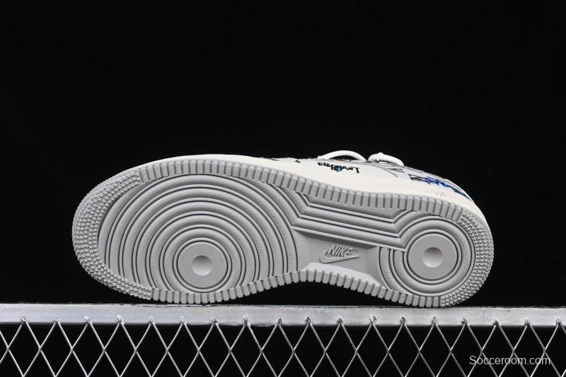 Nike Air Force 1'07 Low Hip Hop MLB Casual Lace-Up Sneakers - BD0077-333