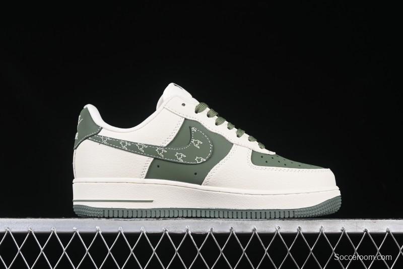 Nike Air Force 1 '07 Low The North Face Collaboration Beige Green Mini Swoosh Casual Sneakers - KK1988-043