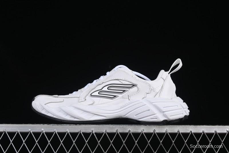 Balenciaga Monday Leather Round Toe Lace-Up Low-Top Lifestyle Sneakers - WDTSC9110