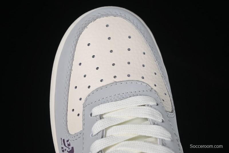 Nike Air Force 1 '07 Low Nezha Collaboration Grey Red Swoosh Casual Sneakers - DF0188-046