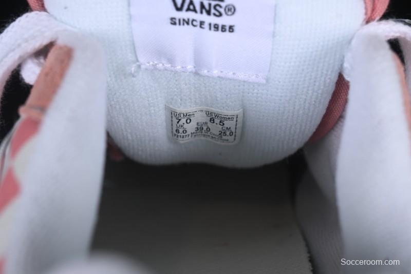Vans Knu Skool Low Top Comfortable Slip Resistant Wear Resistant Casual Sneakers in Pink Checker - VN0009QCREV