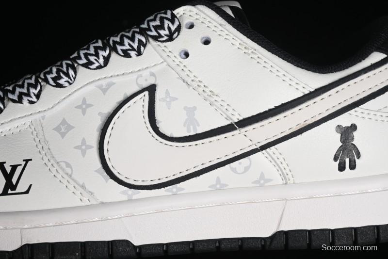 Nike SB Dunk Low LV Collaboration - Beige Black Violent Bear Anniversary High-End Custom Low-Top Casual Skate Shoes - SJ2068-239