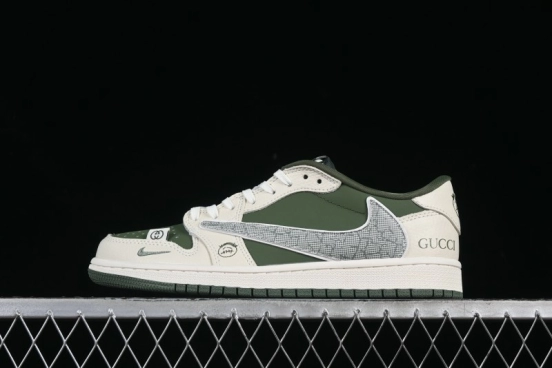 Nike Air Jordan 1 Low OG SP AJ1 Stussy Collaboration Black Grey Blue Black Swoosh Low Top Casual Sneakers - XS2024-001