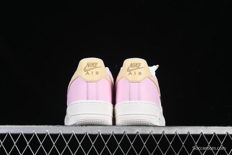 Nike Air Force 1 '07 Low White Pink Swoosh Casual Sneakers - IB2574-600
