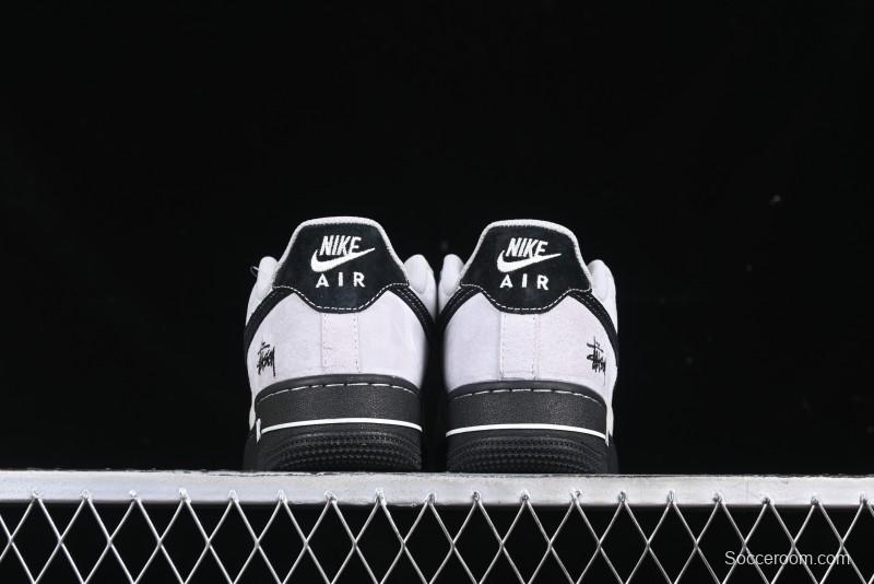 Nike Air Force 1 '07 Low Stussy Collaboration All Black Low-Top Casual Sneakers - XZ6188-195