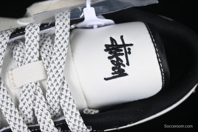 Nike Air Jordan 1 Low AJ1 Stussy White Black Leather Retro Basketball Shoes - XX3318-507