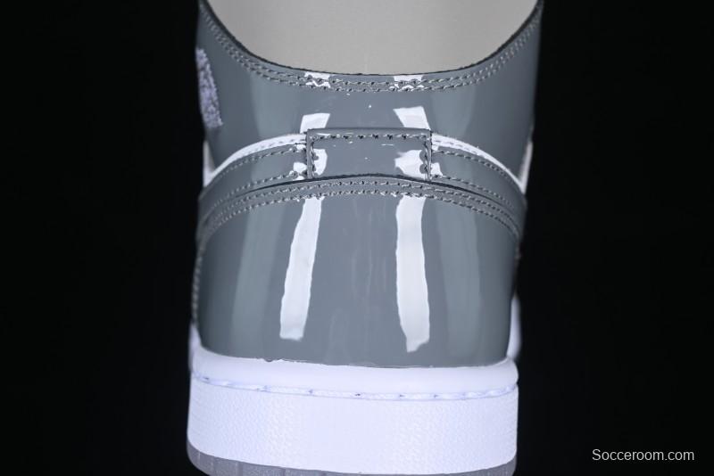 Nike Air Jordan 1 Mid AJ1 White Grey Mid Top Casual Sneakers - HF3193-100