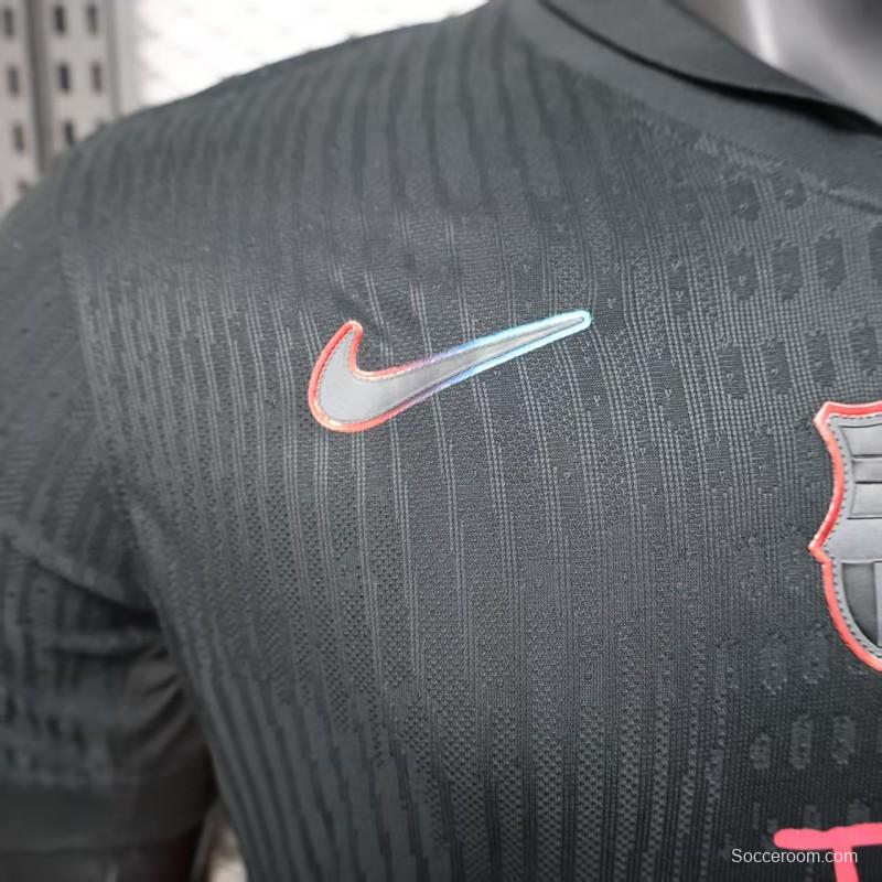 Player Version 25/26 FC Barcelona Black with Pink "T.S. 1989" Jersey