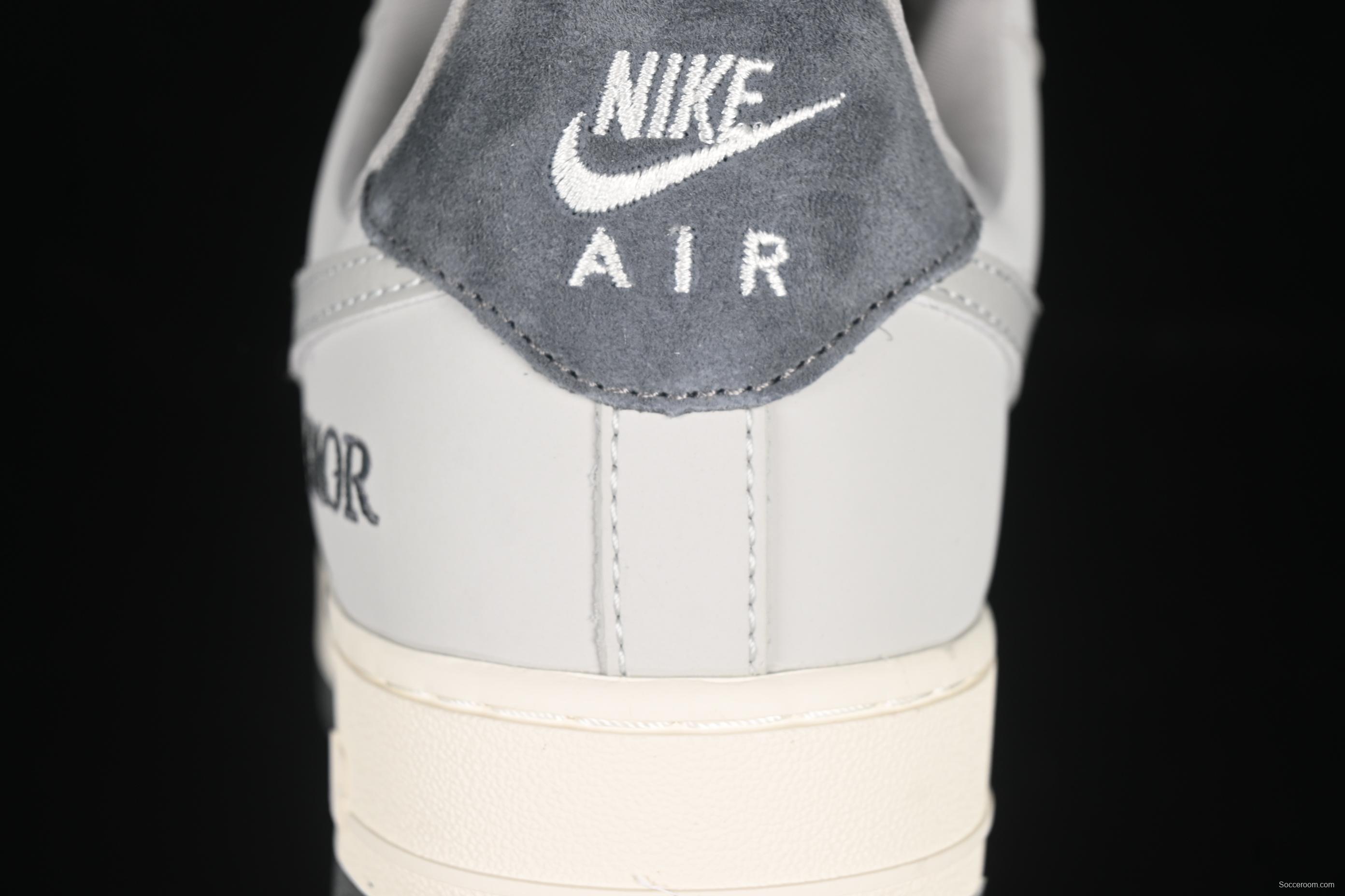 Nike Air Force 1 '07 Low Dior Collaboration Classic Gray Low-Top Casual Sneakers - DF0188-041