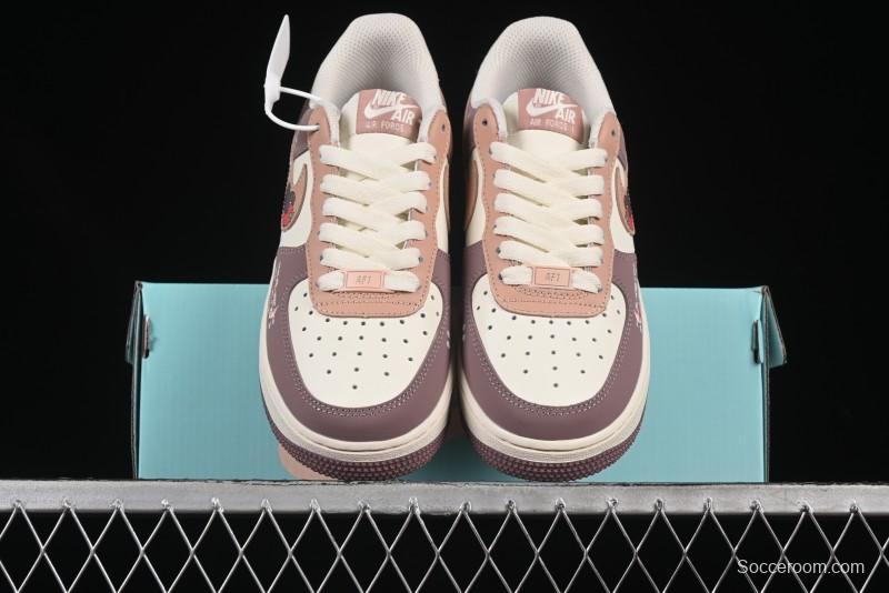 Nike Air Force 1'07 Low Strawberry Bear Custom Casual Sneakers - DB3301-551