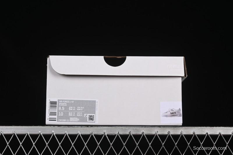 Nike Air Force 1 '07 Low Custom Official Hot Style 2D Theme White Gray Spray Paint Casual Sneakers - CW2288-111