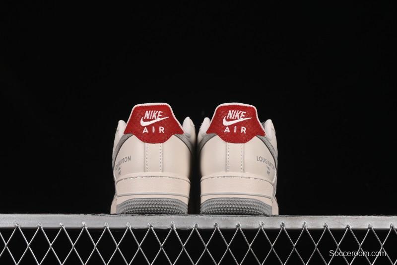 Nike Air Force 1 '07 Low LV Collaboration Beige Grey Snake Swoosh Casual Sneakers - XX3168-130