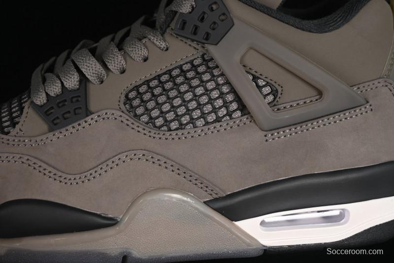 Nike Air Jordan 4 Retro Sneakers in Cave Stone Brown Suede with Black Mesh - FV5029-200