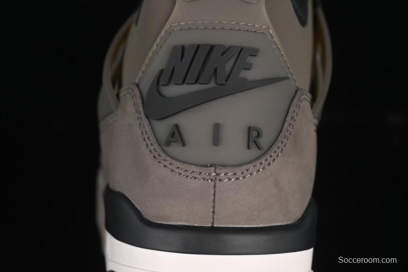 Nike Air Jordan 4 Retro Sneakers in Cave Stone Brown Suede with Black Mesh - FV5029-200