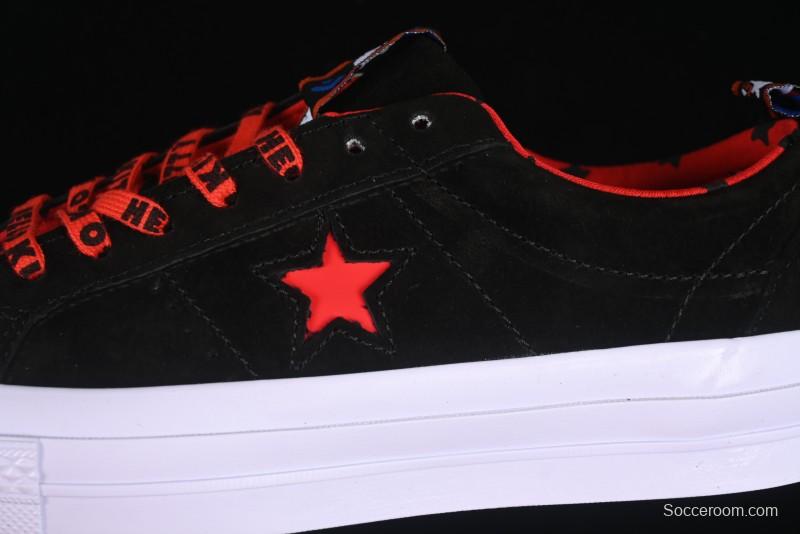 Converse One Star Low Top Casual Sneakers with Hello Kitty Collaboration - Pink Star and Embroidered Bow Design - 163904C