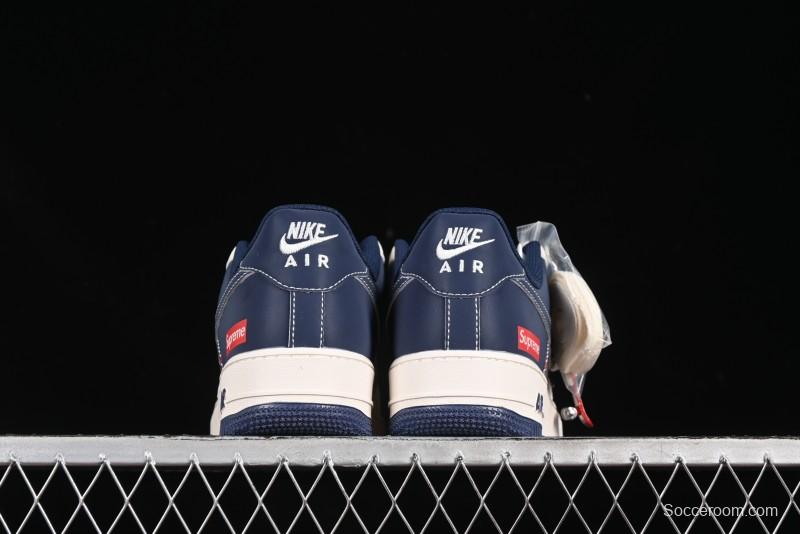 Nike Air Force 1 '07 Low Supreme Collaboration Grey Blue Casual Sneakers - HH7518-054