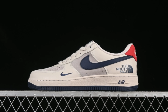 Nike Air Force 1 '07 Low The North Face Collaboration Red Heel Navy Blue Casual Sneakers - XX3168-133