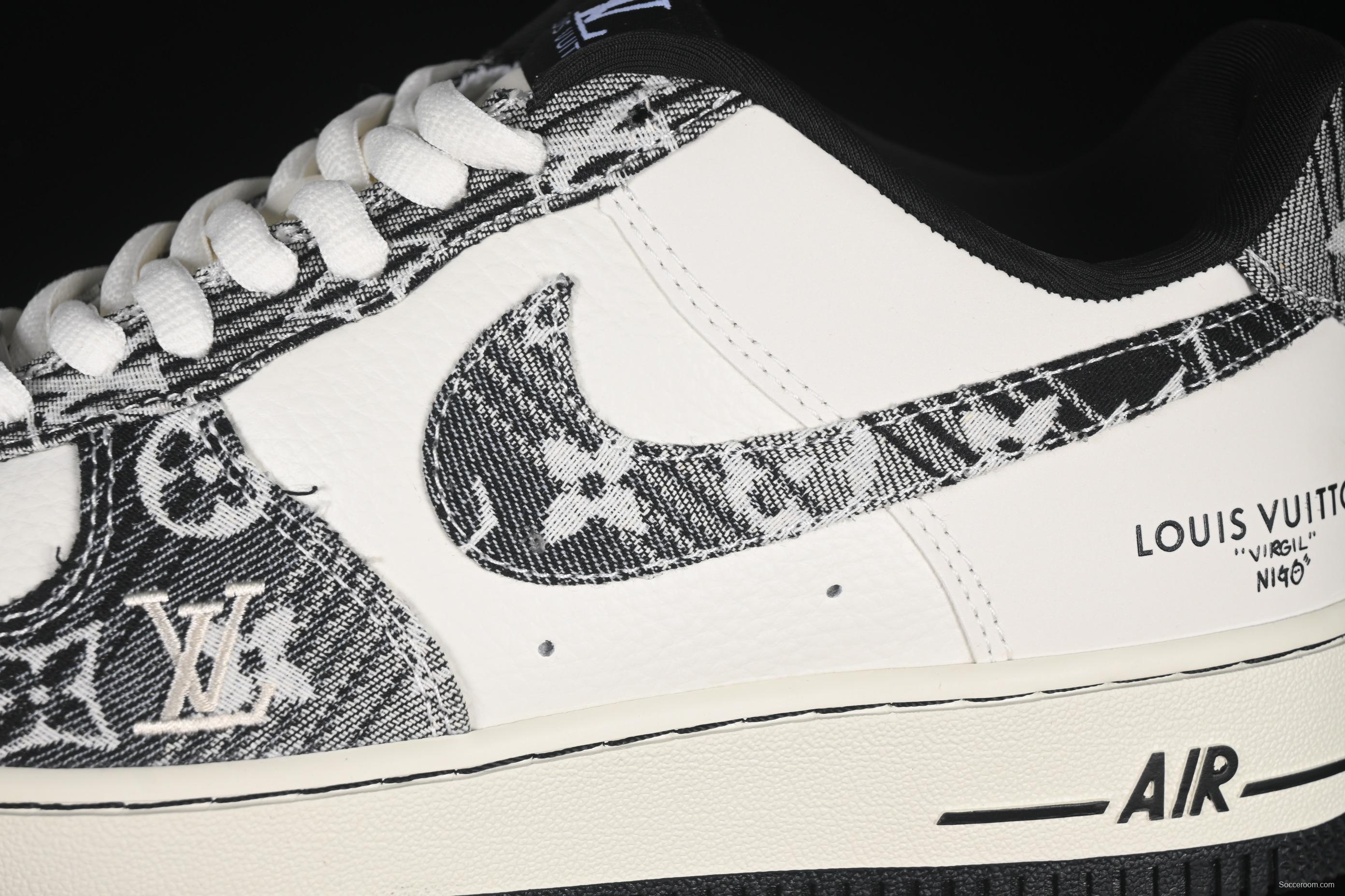 Nike Air Force 1 '07 Low LV Collaboration Grey Black Denim Casual Sneakers - SC9207-539