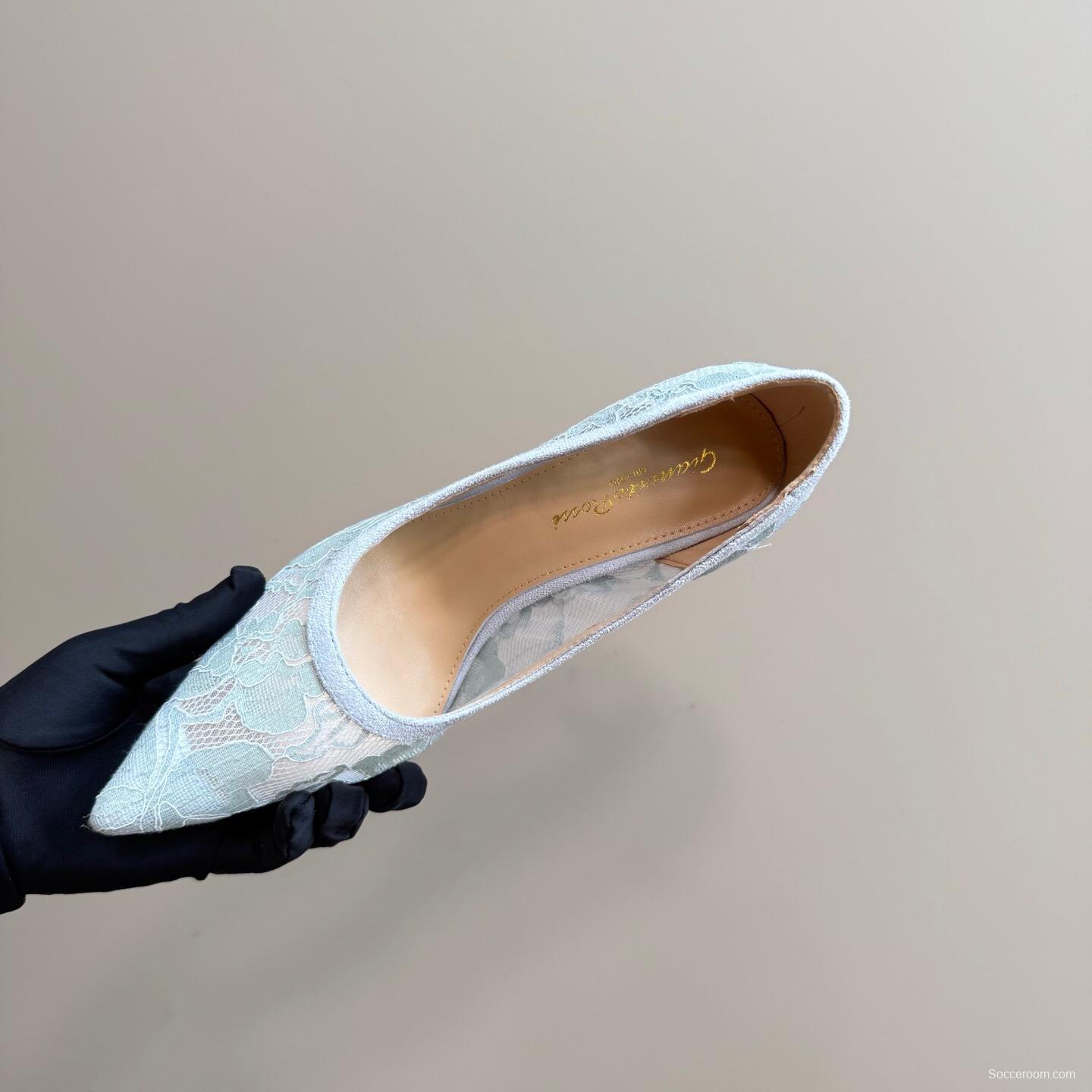 2025 Women Gianvito Rossi Light Blue Lace High Heel KFY00280