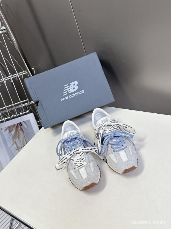 2025 Unisex New Balance Grey White Mesh Suede Running Sneakers