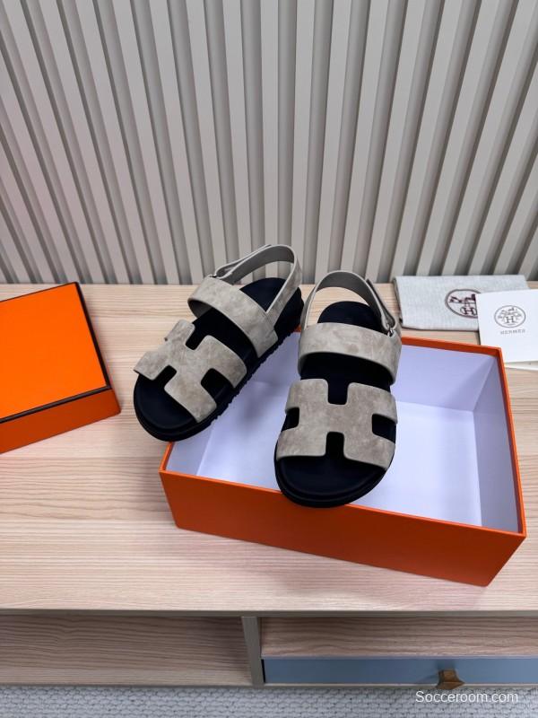 2025 Slippers Hermès Grey Suede Slippers
