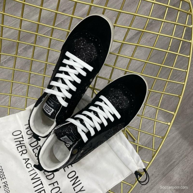 2024 Unisex GGDB Black Suede Glitter High Top Sneakers MJ00300