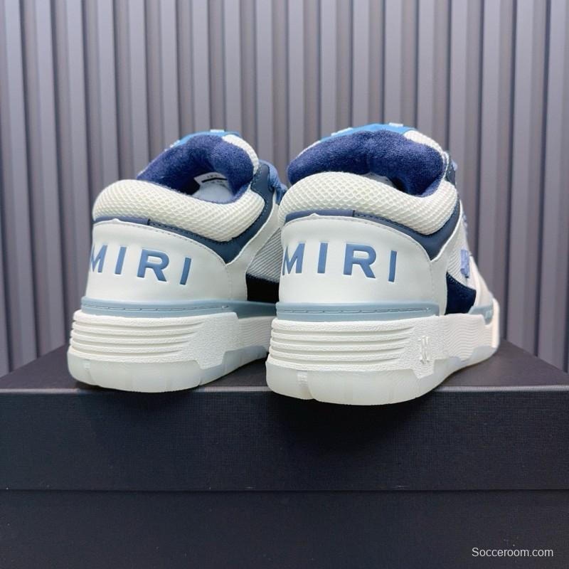 2024 Unisex Amiri Blue White Leather Sneakers MJ00360