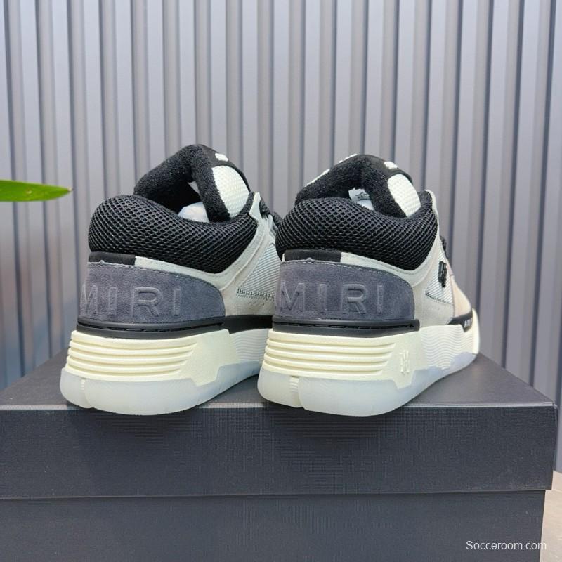 2024 Unisex Amiri Black White Grey Leather Mesh Sneakers MJ00360