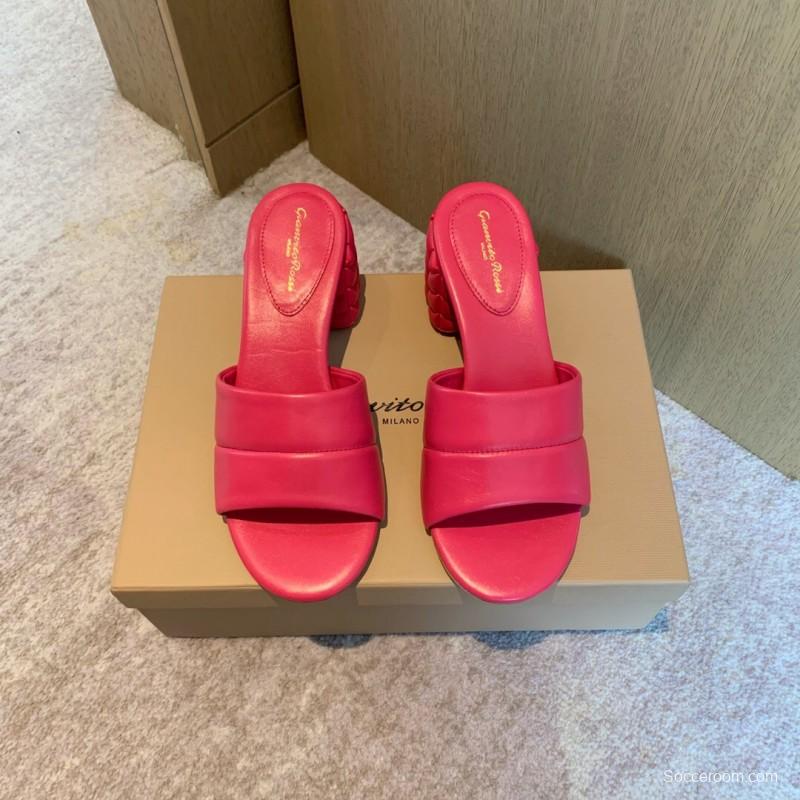2025 Women Gianvito Rossi Pink Leather Slippers