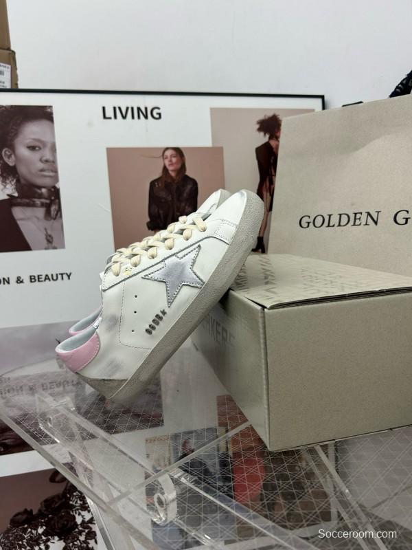 2025 Women GGDB White Pink Cowhide Leather Sneakers