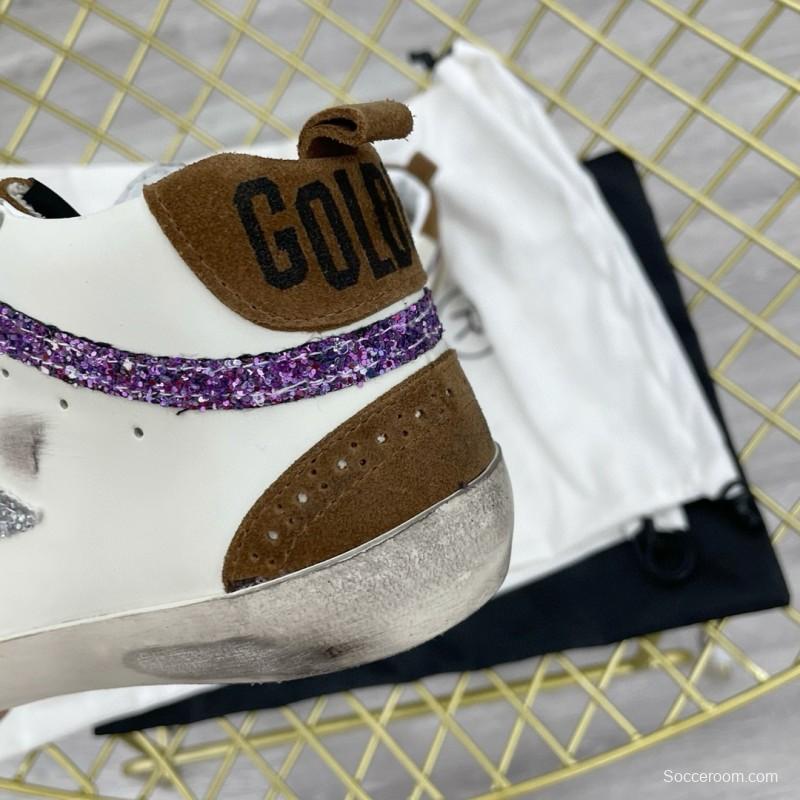 2024 Unisex GGDB white brown suede leather glitter star sneakers MJ00300